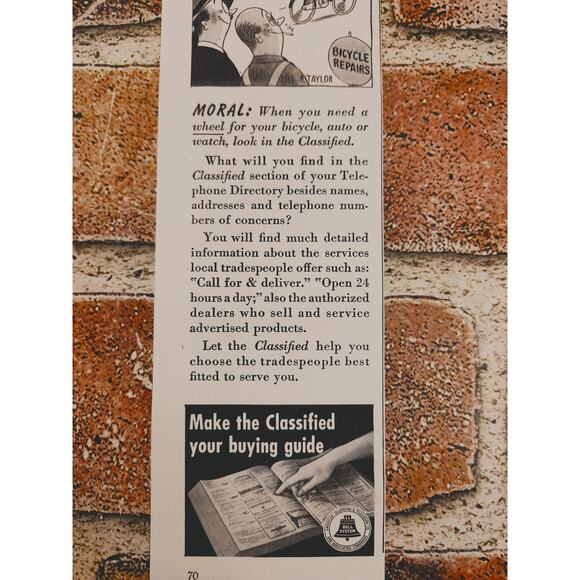 1942 Vintage Telephone Directory Ad -‎ "Plead, Read, Speed" WWII Era Print - Picture 3 of 4